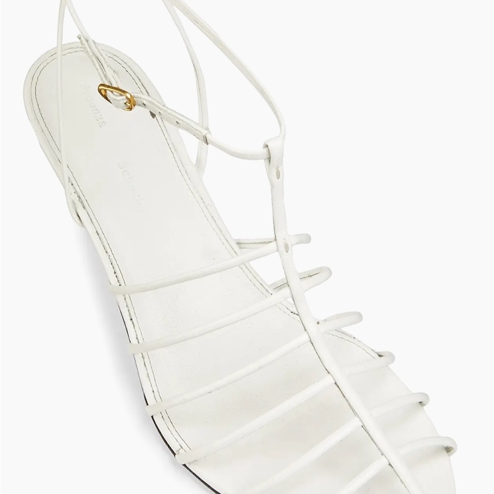 White Strappy T-Bar Women's Sandal